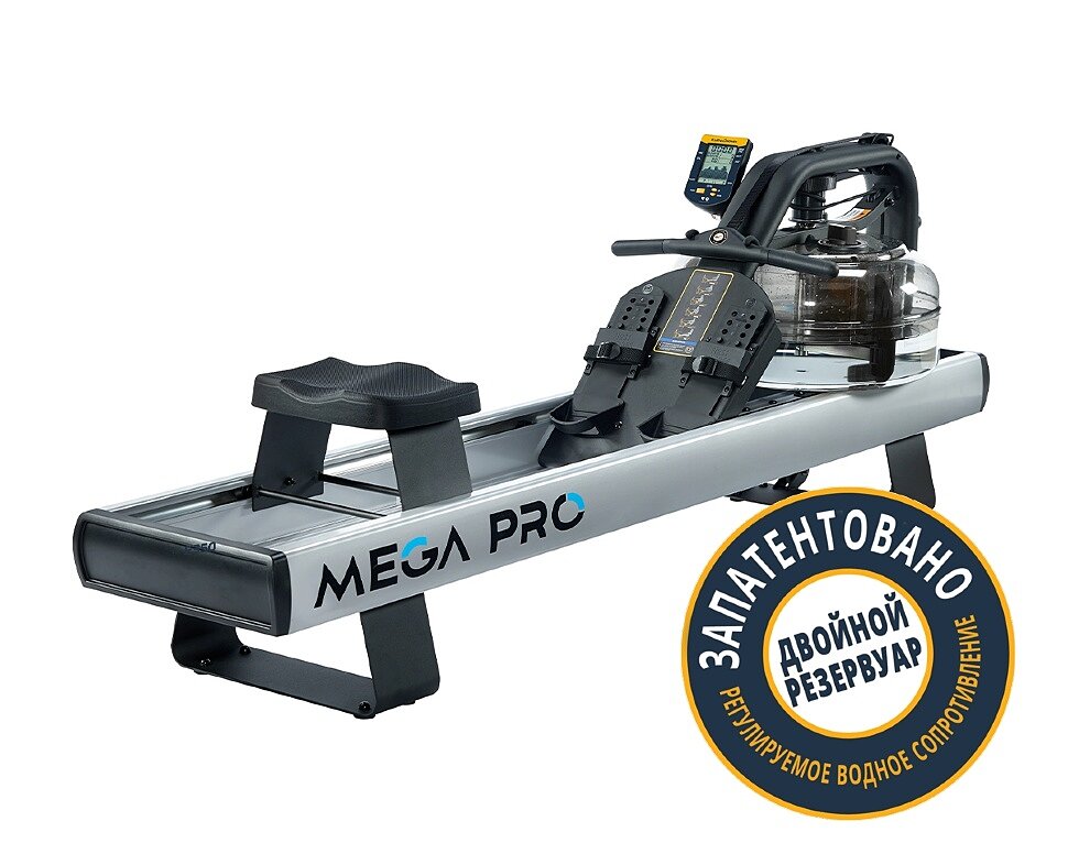 Гребной тренажёр Mega PRO с водным сопротивлением