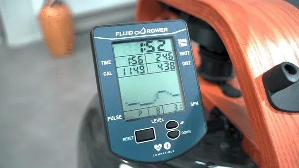 Силовая кривая FluidRower: нагрузка от начала до завершения рабочей фазы